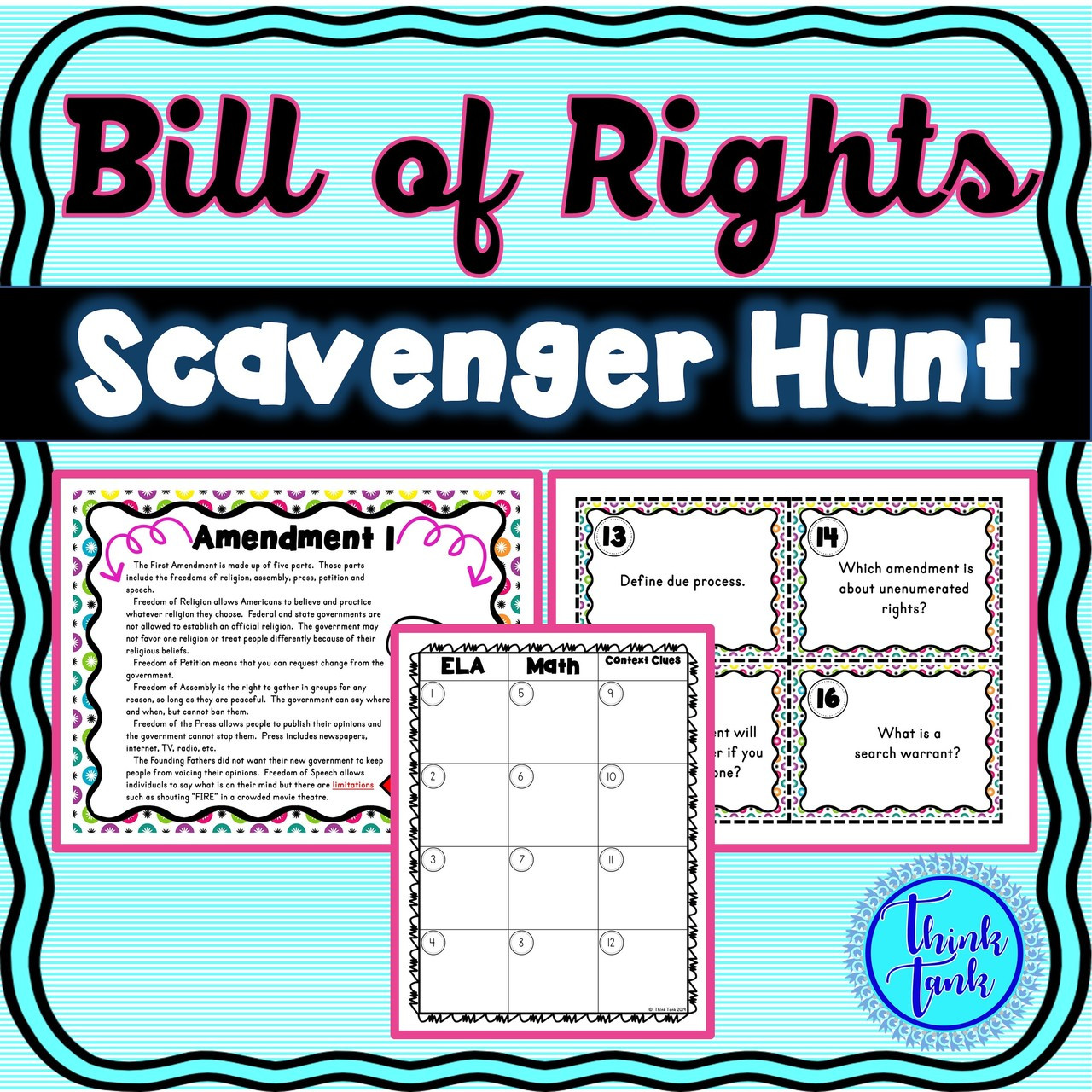 Bill of rights scavenger hunt