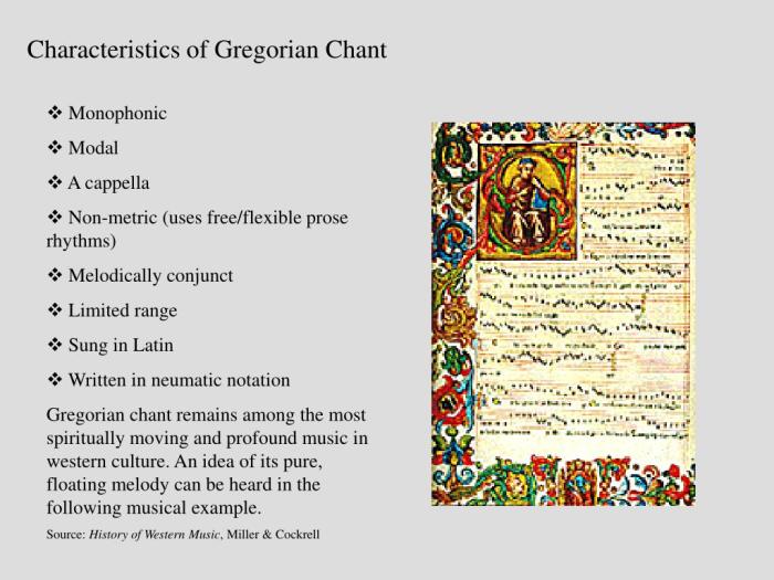 Characteristics of a gregorian chant