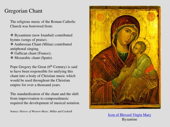 Characteristics of a gregorian chant